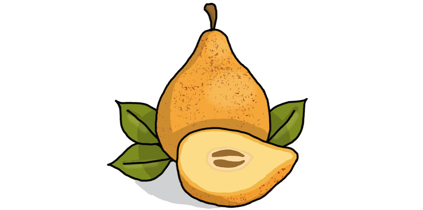 Coupons la poire en deux en anglais