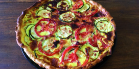 Recette de la quiche tomates, courgettes, gouda