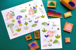 Lecture musicale, tampon et peinture de Petit Bonhomme